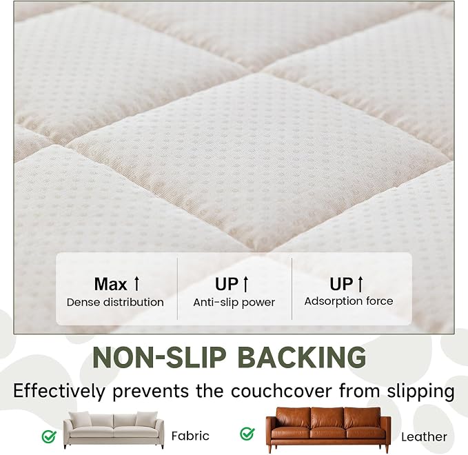 OTOB Couch Covers for 3 Cushion Sofa Pet Friendly Washable, All Seasons Non Slip Plush Fuzzy Sofa Covers, Geometric Jacquard Soft Cozy Dog Bed Mat Sofa Slipcovers Protector (Dark Gray, 27.6" x 82.7")