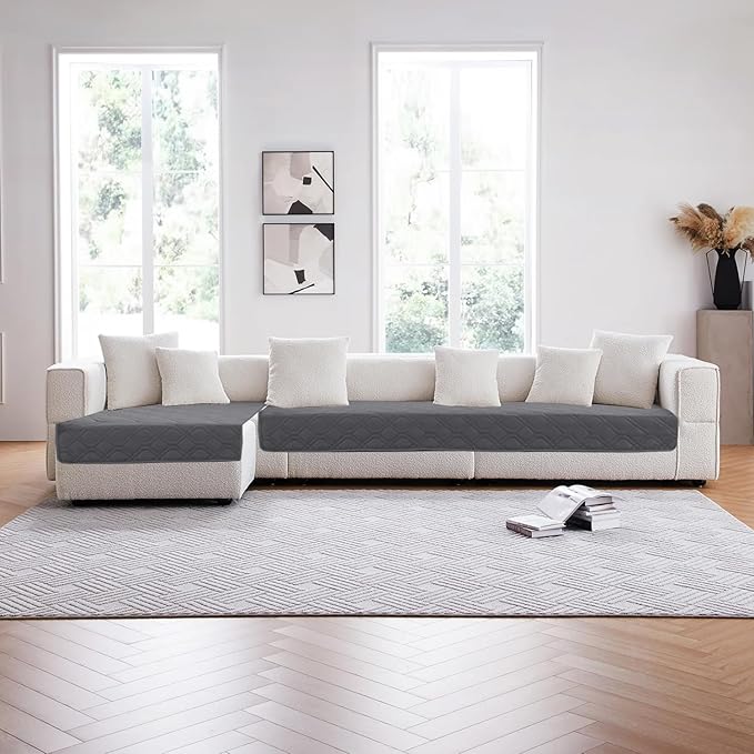 PrinceDeco Waterproof Couch Cover for Dogs Washable Dog Blanket for Bed Couch Sofa Outdoor Bed Cover with Non-Slip Back(32x74 Inch,Grey)