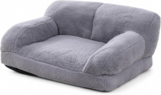 Pink Cat Couch Bed, Washable Plush Sofa for Cats and Small Dogs(26.0 x 18.9 x 13.0 inches)