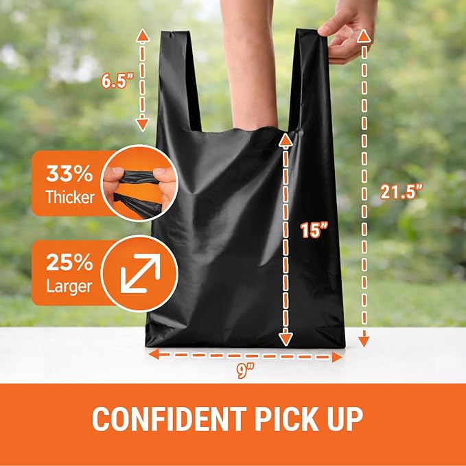 Pupzle Pooper Scooper Bags for Arm & Hammer, FUSBUNTY, MXF, and TIMINGILA | 40 Pooper Scooper Bags Refill for Swivel Bin, Black