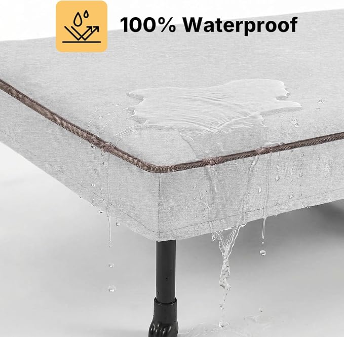Veehoo Outdoor Elevated Dog Bed with Washable & Waterproof Cushion, Cooling | Medium Raised Dog Cot with Removable Cover, Brethable Mesh, Orthopedic Pet Bed for Indoor & Outdoor, 32" x 25", Dark Grey