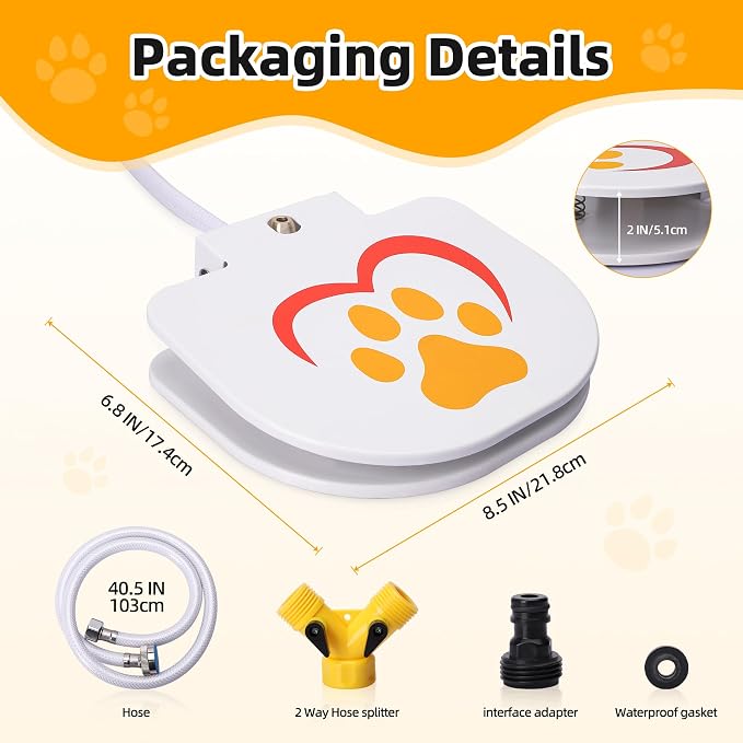 Dog Water Fountain Outdoor,No Electricity Step-On Activated Pet Sprinkler,Paw-Controlled Drinking Dispenser for Large & Small Dogs,Automatic Waterer for Yard, Garden, Lawn