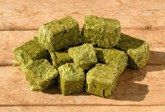 CZ Grain Alfalfa Cubes for Feeding - Rabbits, Goats, Chickens, Cattle, Horses, All Animals Love Alfalfa Cubes (2 Pounds)