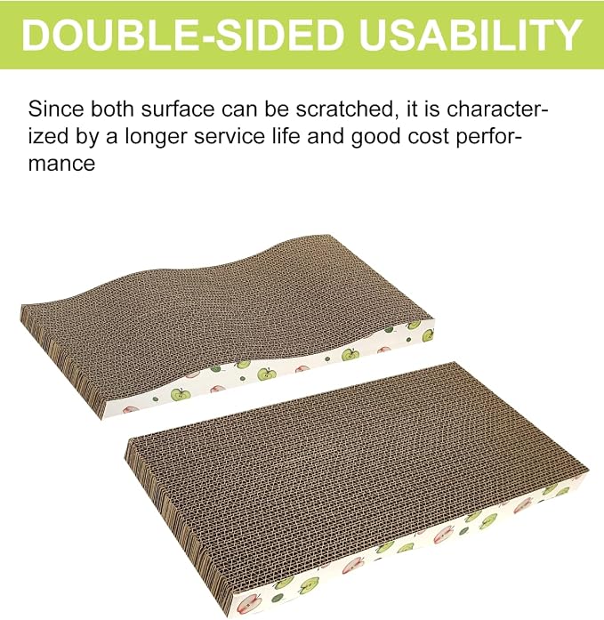 TIMHAKA Cat Scratching Board, Corrugate Cat Scratcher for Indoor Cats with Catnip, Cat Scratch Pad with Premium Scratch Textures Design, Cardboard Cat Scratcher with Double-Sided Usability (Pack of 8)