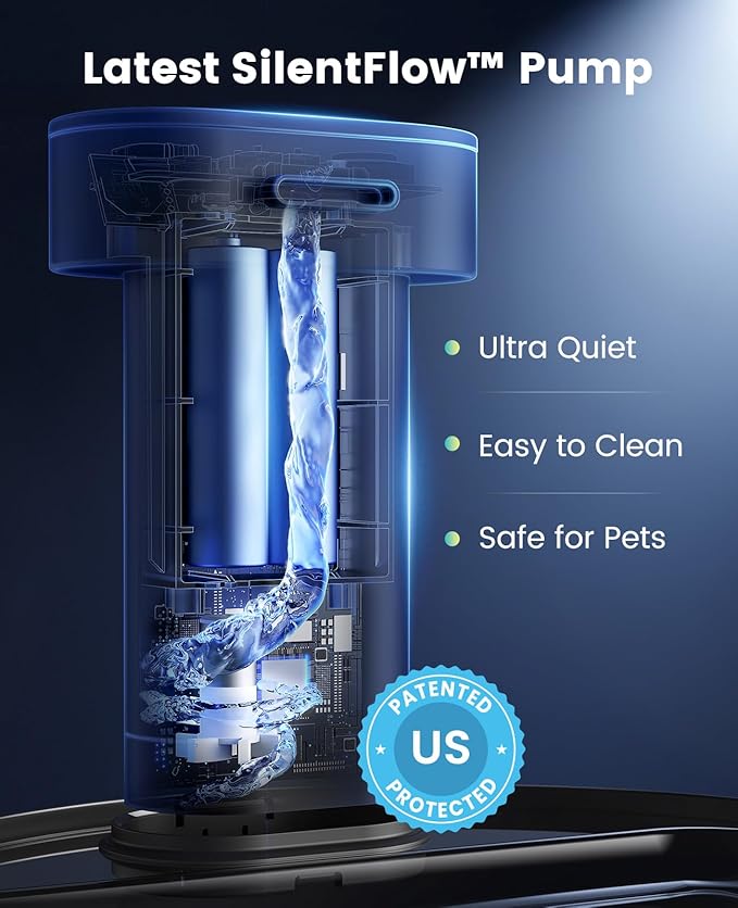 oneisall Cat Water Fountain Stainless Steel Tray: 108oz/3.2L Wireless Pet Fountain for Cats Indoor, Battery Operated Automatic Water Dispenser for Drinking, Ultra Quiet Motion Sensor, BPA-Free