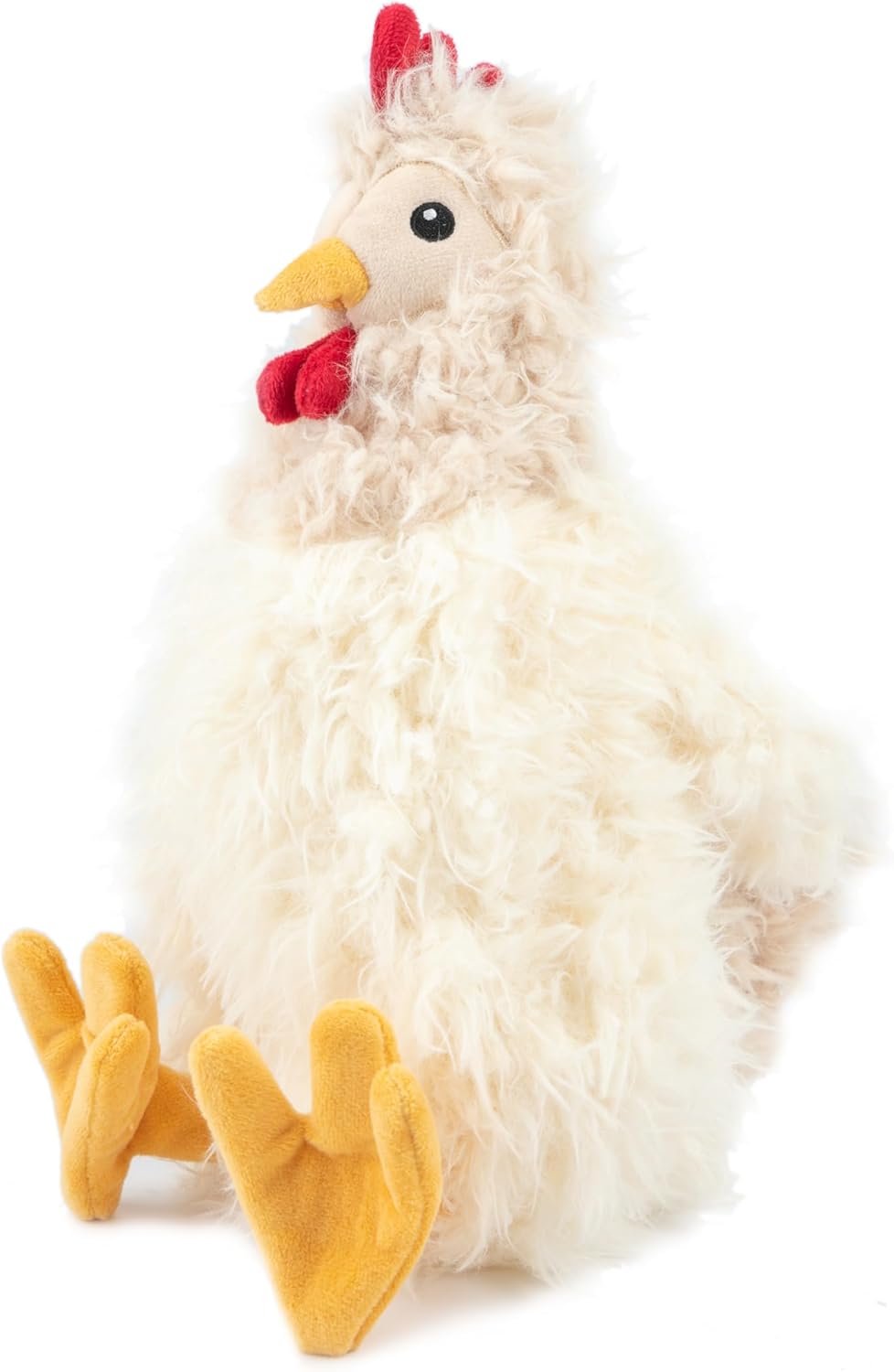 Best Pet Supplies Interactive Squeaky Dog Chew Toy, Ideal Dog Toys for Chewers, Small, Medium & Large Dogs, and Fetch Lovers - Crinkle Chicken (Brown, Beige, Wine Red), Large