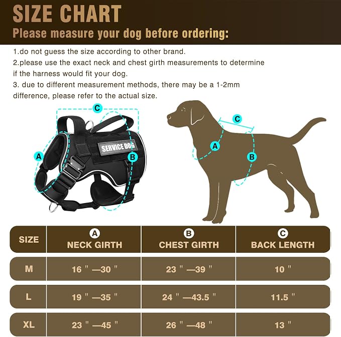 2X Metal Buckle Service Working MOLLE Dog Vest with 10 Pet Patches | Tactical Dog Harness for Large Dog, No-pull Military Working Vest for Training Hunting Walking，2x D Rings for Leash Clip
