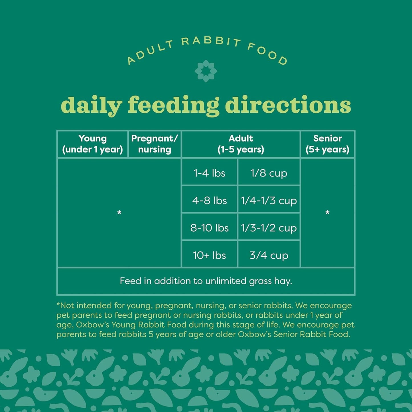 Oxbow Garden Select Rabbit Food, Adult, Made Timothy Hay for Rabbit, Bunny Food Pellets, Non-GMO, No Soy or Wheat, Small Animal Pet Products, Made in USA, High Fiber, 8 lb. Bag