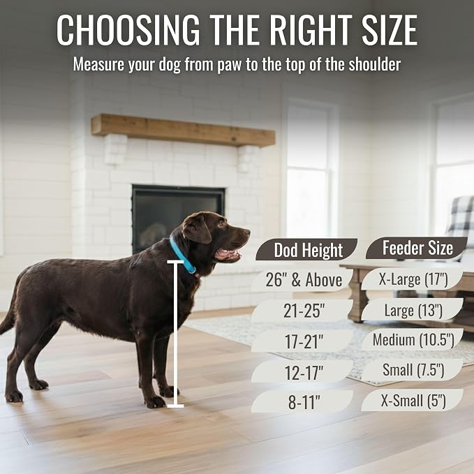 3 Bowl Dog Feeding Station, Personalized Triple Bowl Food Stand Large Dogs | Farmhouse Style, Elevated Wood Stand, Storage Container, Stainless Steel Bowls, Raised Feeder, Large Breed, Made in USA
