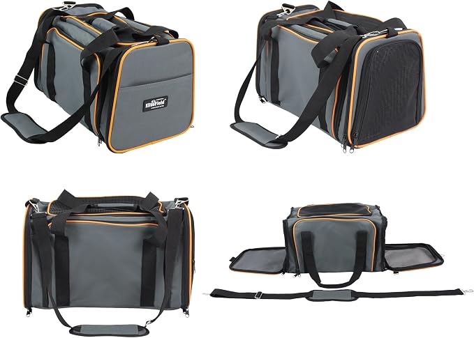 EliteField Expandable Soft Pet Carrier (3 Year Warranty, Airline Approved), Multiple Sizes and Colors Available (20" L x 12" W x 11" H, Gray)