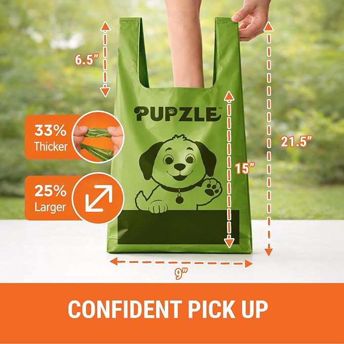 Pupzle Pooper Scooper Bags for Arm & Hammer, FUSBUNTY, MXF, and TIMINGILA | 40 Pooper Scooper Bags Refill for Swivel Bin, Green
