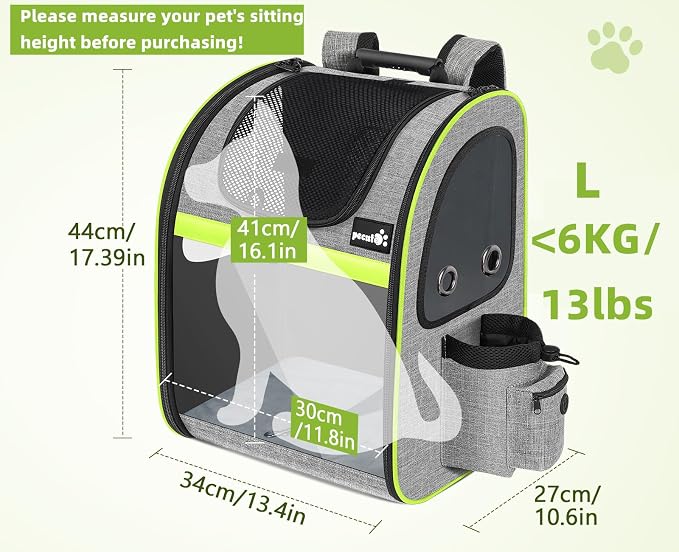 pecute Cat Backpack Expandable, Cat Carrier Backpack with Acrylic Window