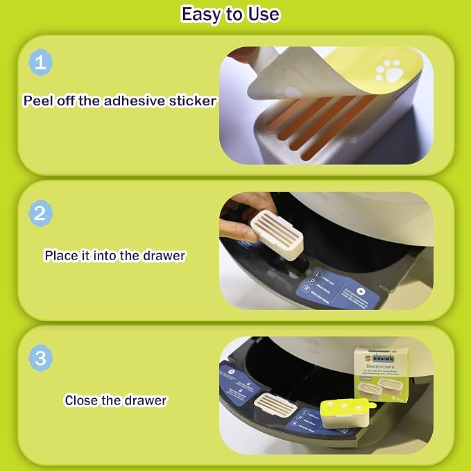 4Pcs Deodorant for PetSafe ScoopFree SmartSpin Self-Cleaning Cat Litter Box, Cat Friendly Natural Plant-Based Odor Suppression