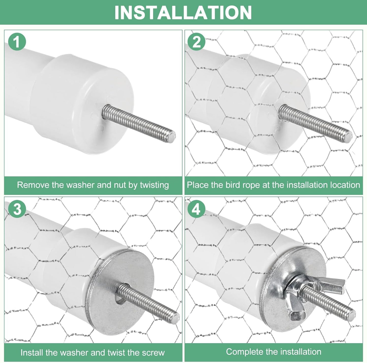 2-Pack Rope Perches for Bird Cages, 23.6 in Length Comfort Grip Flexible Rope Perch Beak & Paw Grinding for Parrots/Cockatiels/Parakeets, Bird Platform Sand [Cyan]