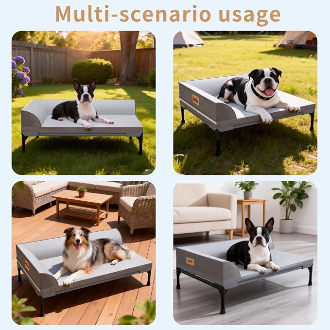 Elevated Cooling Dog Bed, Orthopedic Pet Bed for Medium Dogs, Removable Washable Cover, Indoor & Outdoor Raised Pet Bed with Breathable Mesh, Size: 32"*25"*7"