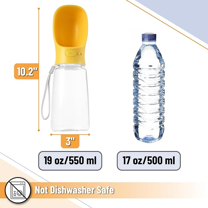 Mr. Pen- Portable Dog Water Bottle, 19 oz, Large | Leak Proof Puppy Water Dispenser with Drinking Feeder for Pets, Outdoor Walking, Hiking, Travel, Not Dishwasher Safe
