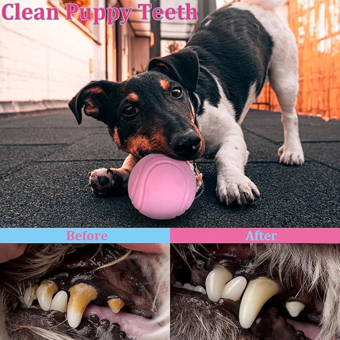 PawsAion Puppy Toys Set - 20 Pack Pink Dog Chew Toys for Teething Small Breeds - Tough Rope Toys for Puppies, Cute Soft Rubber Toys Bundle with Basket for Girl Pets