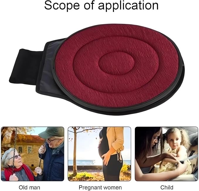 360° Rotating Seat Cushion - 2024 New Rotating Car Seat, Swivel Car Seat with Memory Foam, Non-Slip Car Seat Cushion for Elderly Support, Portable Seat Cushion for All Car (Gray)