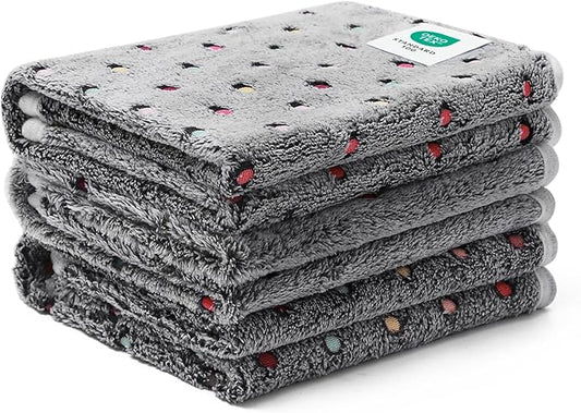 Luciphia 1 Pack 3 Blankets Super Soft Cute Dot Pattern Pet Blanket Flannel Throw for Dog Puppy Cat Medium(30x20), Grey