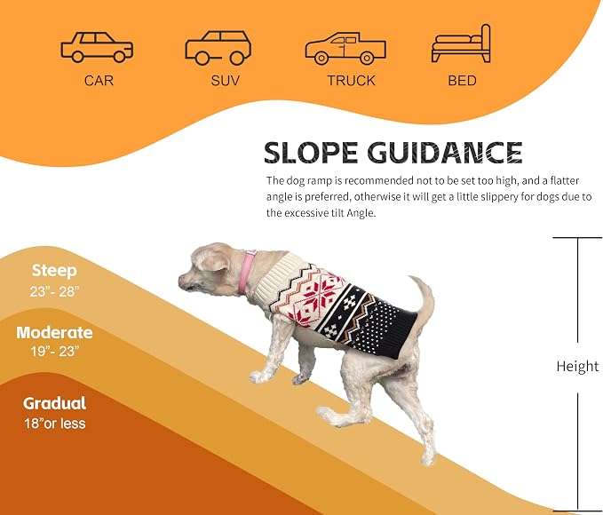 PawStep 50893 Pet Ramp with Soft Traction – Lightweight Portable Dog & Cat Ramp for Beds, Couches, Cars & SUVs, Non-Slip Surface for Senior & Small Pets