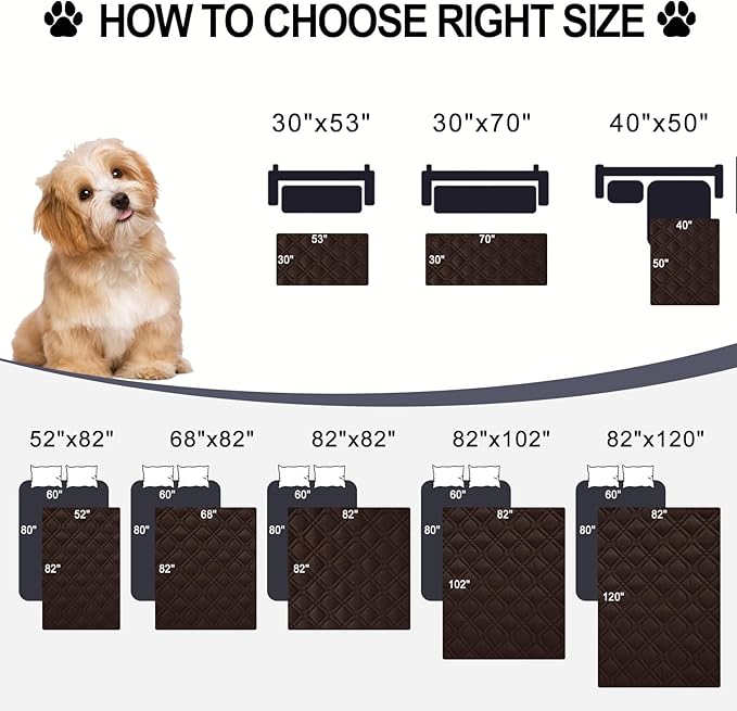 Smiry Reversible Waterproof Couch Covers for Sofa, Washable Dogs Couch Covers for 3 Cushion Sofa Pet Friendly, Water Resistant Furniture Protector Slipcover, Geometric (40"x50", Chocolate/Dark Grey)