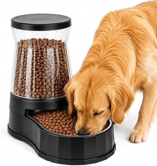 Automatic Dog Feeder Dispenser 3 Gallon/11L Gravity Stainless Steel Dog Food Feeder, BPA-Free Large Capacity Food Feeding Bowls for Medium & Large-Sized Dogs,Cats