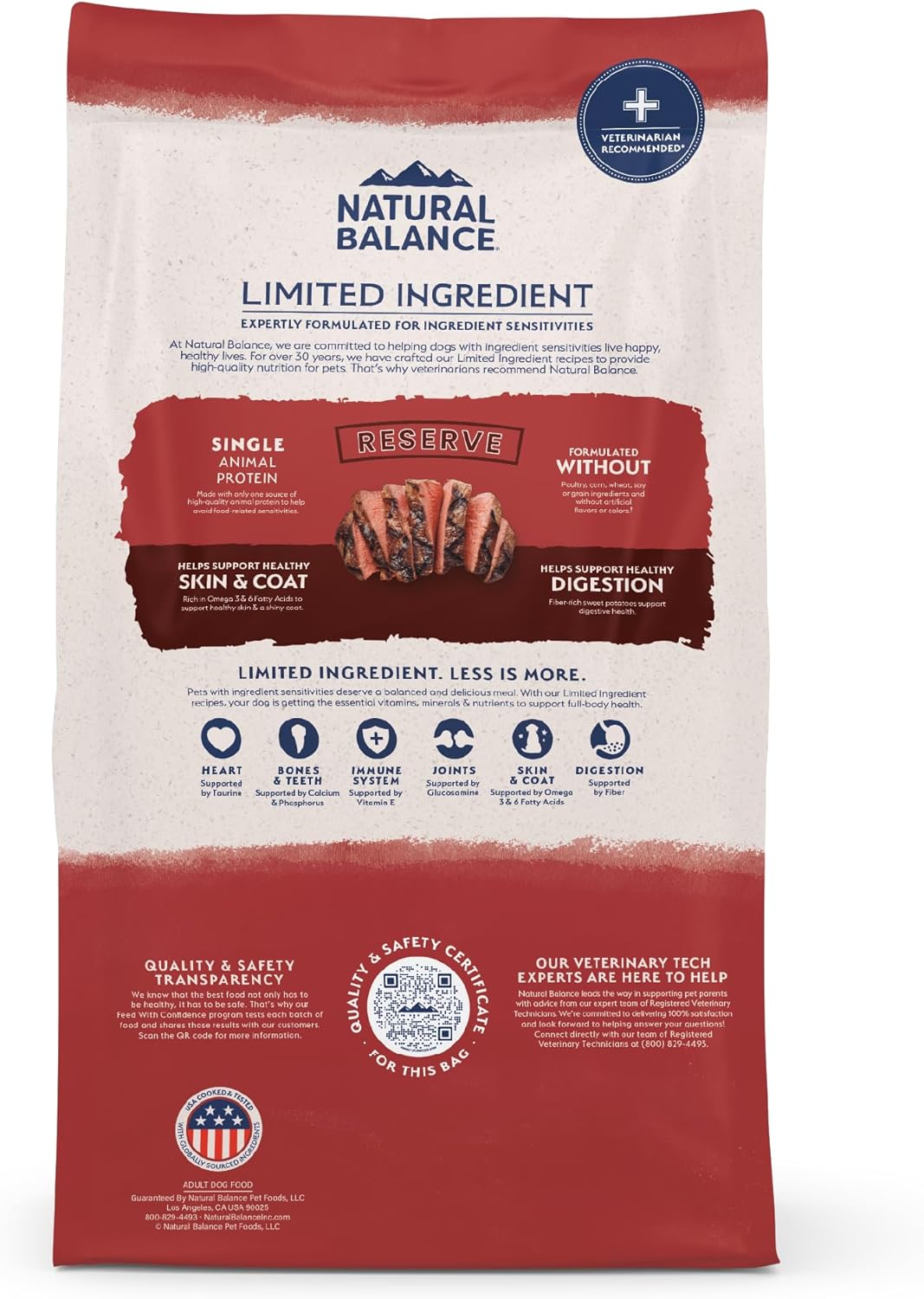 Natural Balance Limited Ingredient Adult Grain-Free Dry Dog Food, Reserve Sweet Potato & Bison Recipe, 22 Pound (Pack of 1)