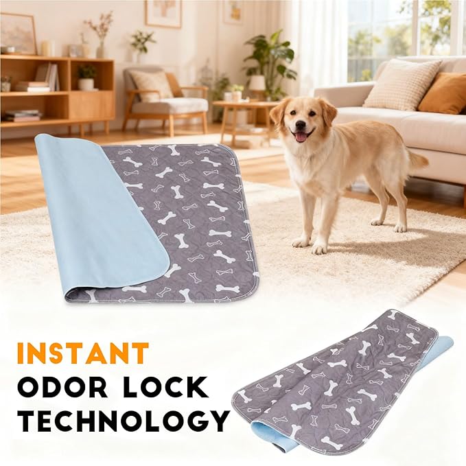 Washable Puppy Pee Pads for Dogs,Puppy Pads with Pheromones, Reusable Puppy Pads for Dogs and Cats - Leak & Odor Proof, Non-Slip Base Training Pads for Home & Travel(with Pet Hair Removal Gloves)