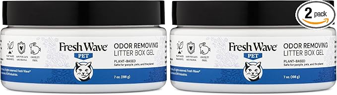 Fresh Wave Odor Removing Litter Box Gel, 7 oz. | Safer Pet Odor Eliminator for Home and Litter Box Area (Pack of 2)