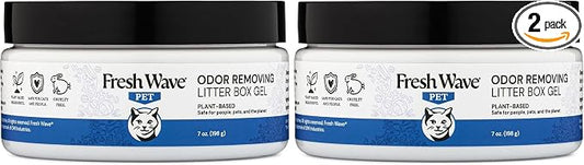 Fresh Wave Odor Removing Litter Box Gel, 7 oz. | Safer Pet Odor Eliminator for Home and Litter Box Area (Pack of 2)