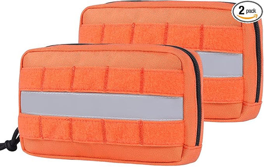OneTigris Service Dog Vest Harness Saddle Bag Backpack Pouch, Emotional Support, Service Dog in Training,Quality Saddlebag for Tactical Dogs Vests (Orange)