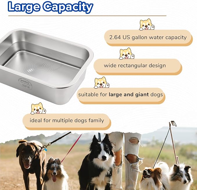 PEDAY Automatic Dog Waterer for X-Large Dogs | Human Grade 18/8 Stainless Steel, Water Bottle Not Included