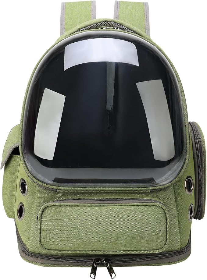 Cat Backpack Carrier for Cats and Small Dogs, Breathable Cat Bubble Backpack, Airline Approved Pet Travel Carrier for Hiking Camping Outdoor(Green)