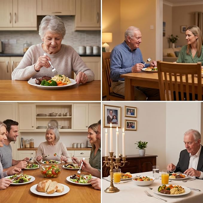 Weighted Utensils for Hand Tremors Arthritis Parkinsons Fork | Stainless Steel, Heavy Weight, Adaptive Silverware, for Adults Elderly