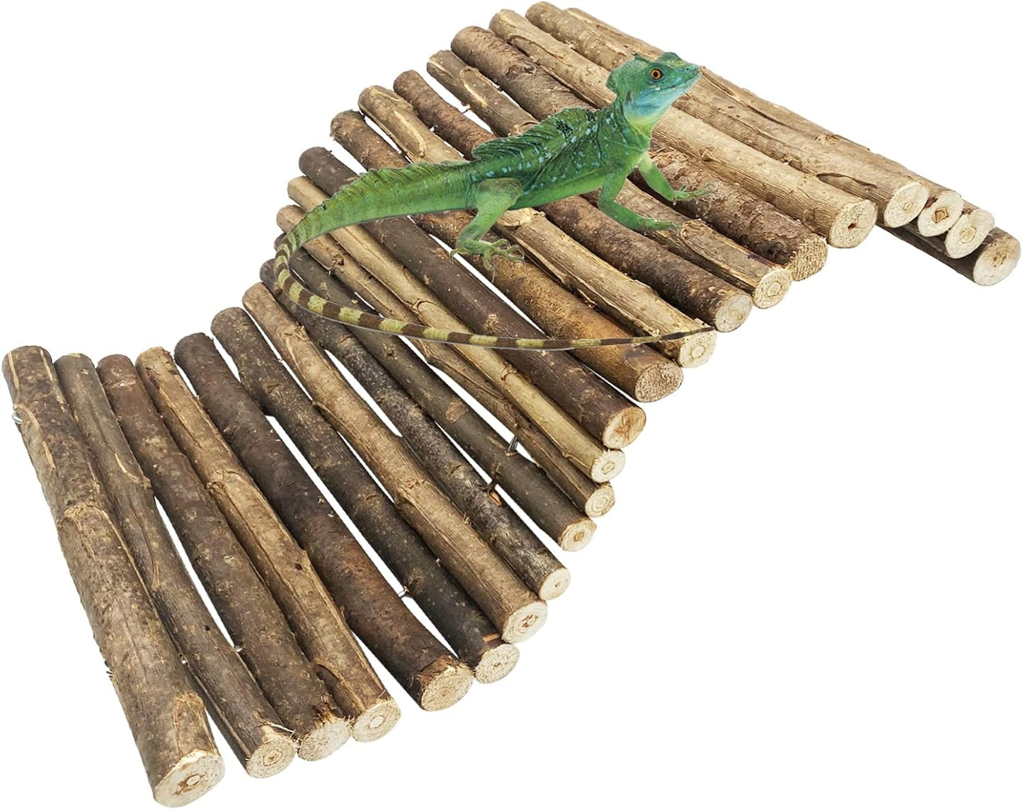 BNOSDM 12.99"x 18.89" Reptile Hideout Wooden Bridge Lizard Hide Caves Bearded Dragon Habitat Accessories for Gecko Snake Frog Chameleon Iguana Tortoise