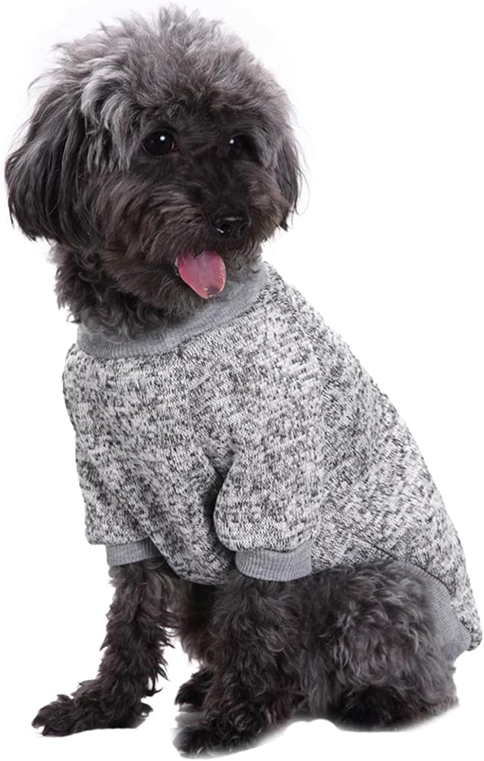 Jecikelon Dog Clothes Dogs Sweater Soft Puppies Clothing Winter Puppy Sweaters Warm Outfit for Dogs Small XXS XS Cat Apparel (X-Small, Grey)