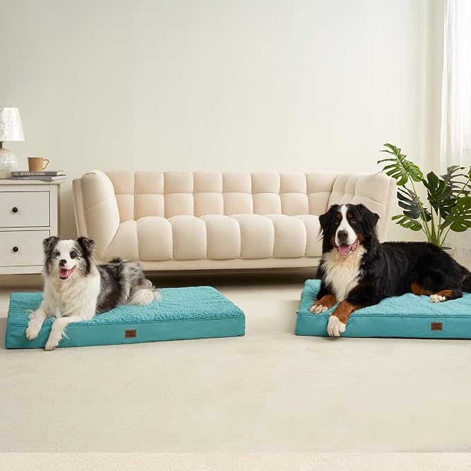 EHEYCIGA Orthopedic Dog Bed Extra Large with Removable Washable Cover, 50IN | Egg Crate Foam Support, Durable Oxford fabric, Non-Slip Bottom, Machine Washable, Soft Waterproof Plush Pet Bed Mat For Crate