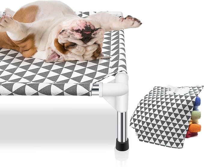 Kuntrust Elevated Outdoor Dog Bed, Medium Size, Cotton Material, Non-Slip Feet, Fits up to 70lbs (Pack of 2)