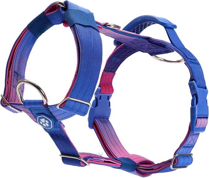 Spark Paws Comfort Control No Pull Dog Harness - Heavy Duty Front Clip | Safety Tested for Strong Breeds, w/ Metal Buckle & Top Handle – Padded Y-Straps Redirect Pulling. Solo or Matching Leash Set