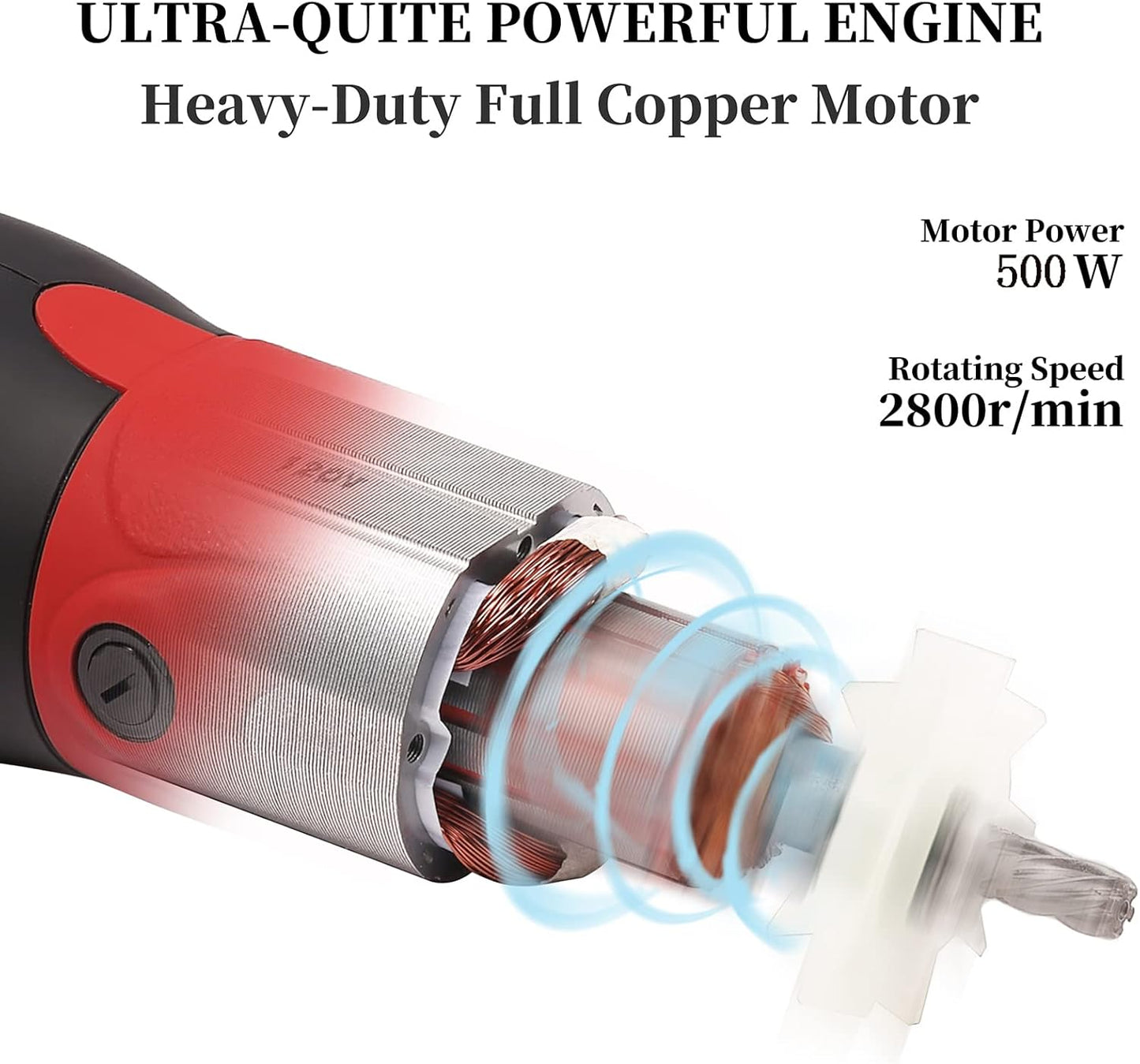 DUCKBOY Heavy Duty Clippers for Thick Coats Animals, 500W Professional Electric Shearing Machine for Horse Pony Cattle and Large Dogs Livestocks Grooming, 6 Speed & 2 Detachable Shearing Blades