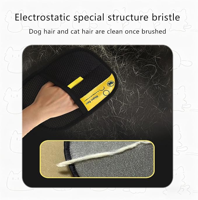 4 in 1 Pet Hair Remover with Glove, 17.7" Extra Long Handle Reusable Lint Brush, Effective Cat & Dog Fur Removal Tool for Couch, Furniture, Carpet, Clothes, Bedding, Car Seats