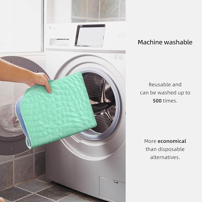 Pee Pads for Adults, Kids and Pets, Cotton-Like Surface, Machine Washable, 100% Leak Prevention with Waterproof TPU Layer (2 Pack, 34*52 inch)