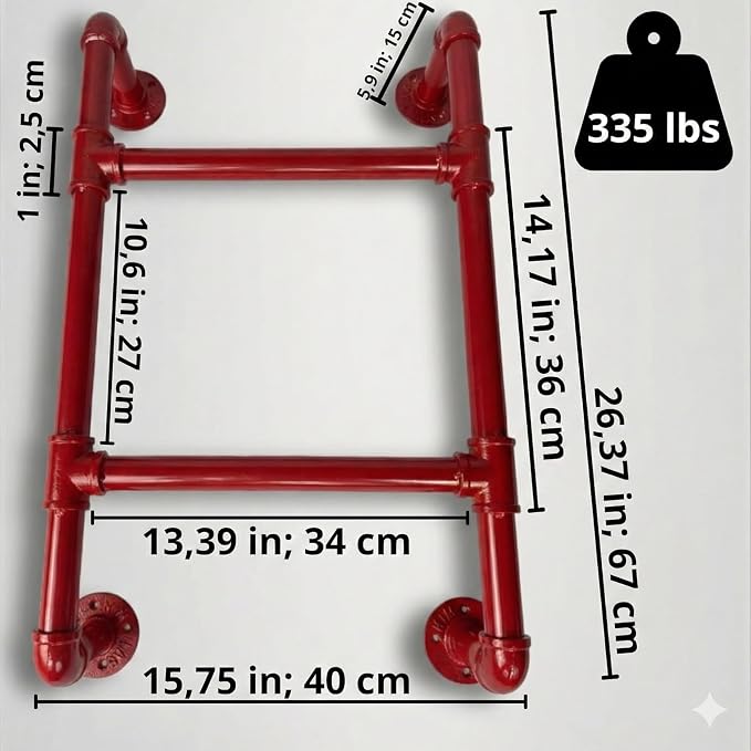 2 Step Wall-Mounted Ladder - Modular System - Assembly Stairs 2-Rung Egress Ladder for Window, Well, Loft, Warehouse, Blanket Rack - Indoor & Outdoor - Certified - Sectional Ladders - Expandable