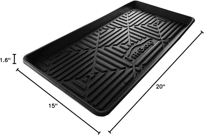 FH Group Climaproof for All Weather Protection Black Multi-Purpose Pet Feeding Bowl Tray, Dog Bowl Tray, Boot Tray, Shoe Tray, Great for Entryway or Garage 30