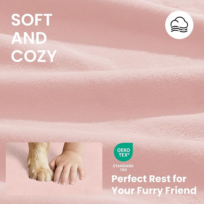 OhGeni Orthopedic Waterproof Dog Bed for Large Dogs, Machine-Washable Removable Cover in Easy-Clean Fabric, Reversible Memory Foam & Easy-Carry Handle, Suitable for Crate, 41 inch (Pink)