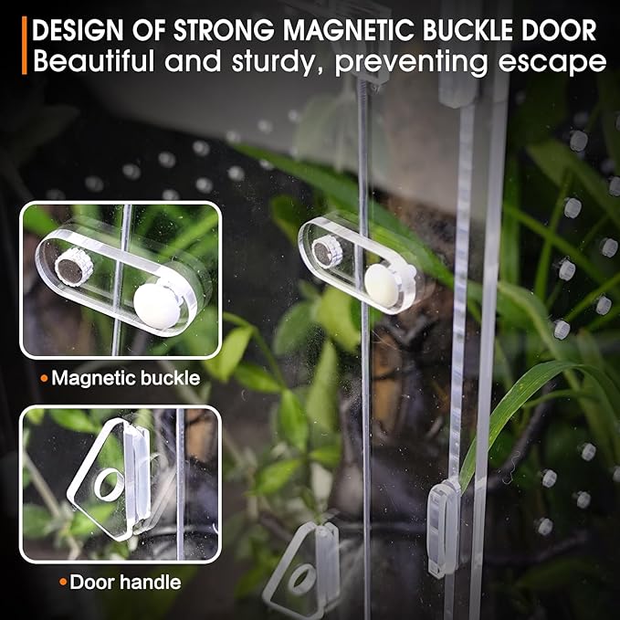 Acrylic Jumping Spider Enclosure - Insect Terrarium for Spiders, Mantises, Tarantulas & Frogs