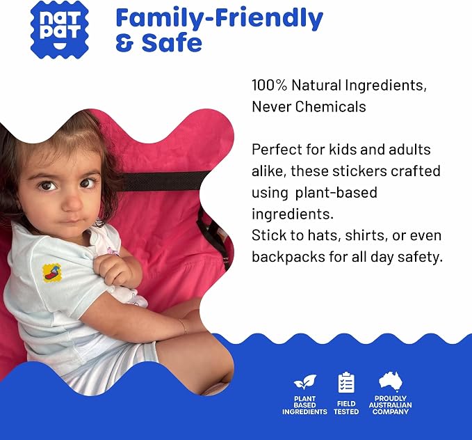 NATPAT TrailPatch Tick Repellent Stickers for Kids - All Natural Chemical Free Outdoor Bug Patch for Toddlers, Kids (48 Pack)
