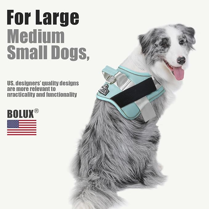 Dog Harness, No-Pull Reflective Dog Vest, Breathable Adjustable Pet Harness with Handle for Outdoor Walking - No More Pulling, Tugging or Choking