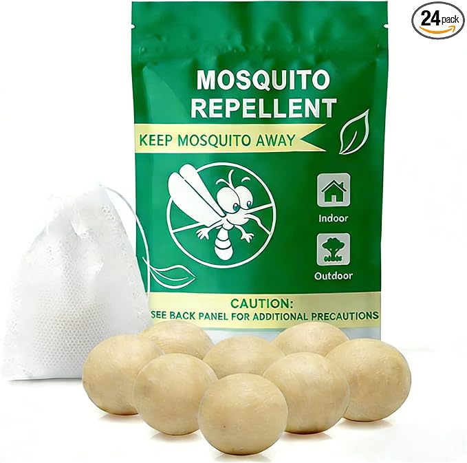 Natural Mosquito Repellent Outdoor Patio Pills, Peppermint Oil 10 Pcs Natural Mosquito Repellant Balls, Safe for Kids & Pets, Bug Deterrent for Home & Patio, Keep Mosquitoes Camping Travel Fishing