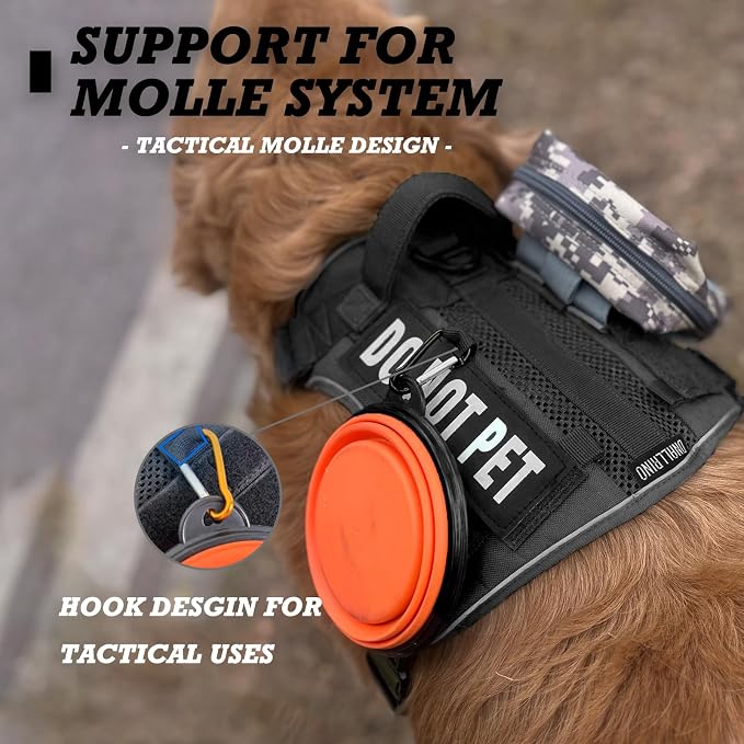 Tactical Dog Harness for Large and XL Breeds, Air Dog Vest No Pull with Reflective Do Not Pet Patches, Breathable Dog Molle Vests for Training Walking Hunting Black